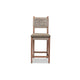 bali & pari Heyna Mid-Century Transitional Grey Woven Rope Mahogany Counter Stool WHI-Heyna-Grey-Natural-CS