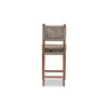 bali & pari Heyna Mid-Century Transitional Grey Woven Rope Mahogany Counter Stool WHI-Heyna-Grey-Natural-CS