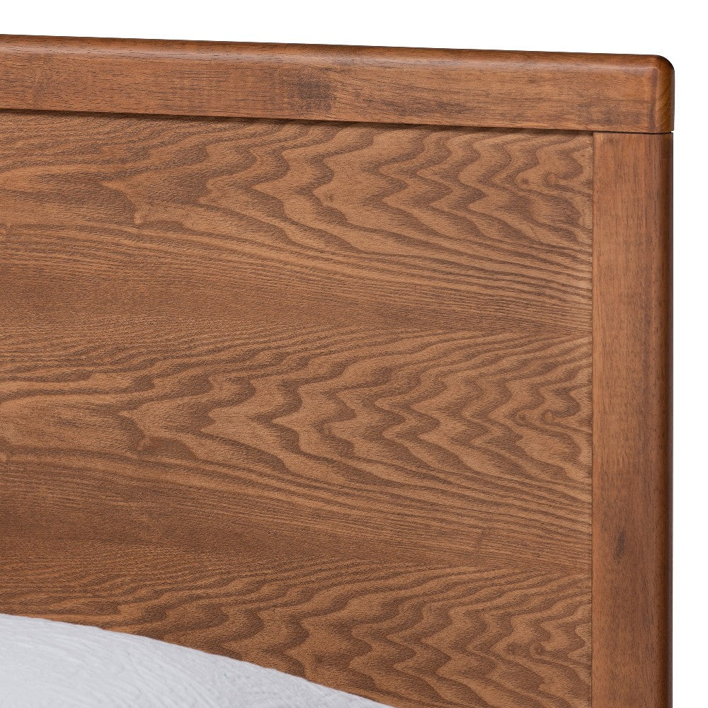 Baxton Studio Hiro Mid-Century Modern Walnut Brown Finished Wood Twin Size Platform Bed WHI-Hiro-Ash-Walnut-Twin
