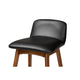 Baxton Studio Darrin Mid-Century Modern Black Faux Leather Upholstered and Walnut Brown Finished Wood 2-Piece Counter Stool Set