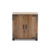 Baxton Studio Cyrille Modern and Contemporary Farmhouse Rustic Finished Wood 2-Door Shoe Cabinet WHI-ID-SC001-Yosemile-Oak-Shoe-Rack