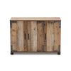 Baxton Studio Cyrille Modern and Contemporary Farmhouse Rustic Finished Wood 3-Door Shoe Cabinet WHI-ID-SC002-Yosemile-Oak-Shoe-Rack