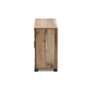 Baxton Studio Cyrille Modern and Contemporary Farmhouse Rustic Finished Wood 3-Door Shoe Cabinet WHI-ID-SC002-Yosemile-Oak-Shoe-Rack