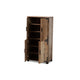 Baxton Studio Cyrille Modern and Contemporary Farmhouse Rustic Finished Wood 4-Door Shoe Cabinet WHI-ID-SC003-Yosemile-Oak-Shoe-Rack