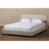 Baxton Studio Elizabeth Modern and Contemporary Beige Fabric Upholstered Panel-Stitched Full Size Platform Bed