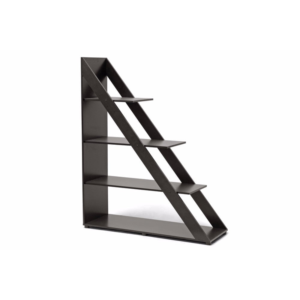 Baxton Studio Psinta Dark Brown Modern Shelving Unit