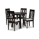 Baxton Studio Imogen Modern and Contemporary Grey Fabric Upholstered and Dark Brown Finished Wood 5-Piece Dining Set