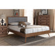 Baxton Studio Ines Mid-Century Modern Light Grey Fabric Upholstered Walnut Brown Finished Wood Full Size Platform Bed