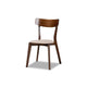 Baxton Studio Iora Mid-Century Modern Transitional Light Beige Fabric Upholstered and Walnut Brown Finished Wood 4-Piece Dining Chair Set