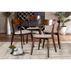 Baxton Studio Iora Mid-Century Modern Transitional Light Beige Fabric Upholstered and Walnut Brown Finished Wood 4-Piece Dining Chair Set