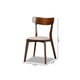 Baxton Studio Iora Mid-Century Modern Transitional Light Beige Fabric Upholstered and Walnut Brown Finished Wood 4-Piece Dining Chair Set