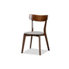 Baxton Studio Iora Mid-Century Modern Transitional Light Grey Fabric Upholstered and Walnut Brown Finished Wood 4-Piece Dining Chair Set