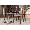 Baxton Studio Iora Mid-Century Modern Transitional Light Grey Fabric Upholstered and Walnut Brown Finished Wood 4-Piece Dining Chair Set