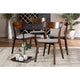 Baxton Studio Iora Mid-Century Modern Transitional Light Grey Fabric Upholstered and Walnut Brown Finished Wood 4-Piece Dining Chair Set