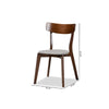 Baxton Studio Iora Mid-Century Modern Transitional Light Grey Fabric Upholstered and Walnut Brown Finished Wood 4-Piece Dining Chair Set