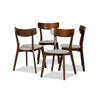 Baxton Studio Iora Mid-Century Modern Transitional Light Grey Fabric Upholstered and Walnut Brown Finished Wood 4-Piece Dining Chair Set