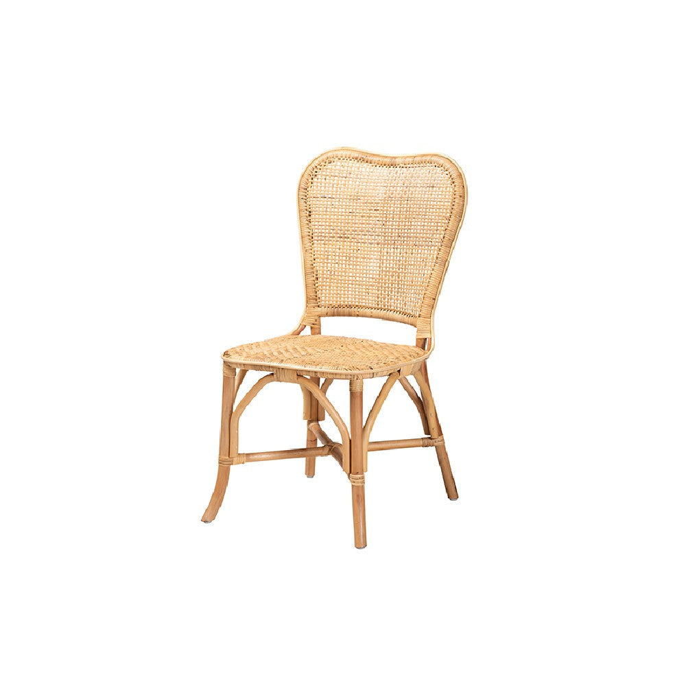 bali & pari Irene Modern Bohemian Natural Rattan Dining Chair WHI-Irene-Rattan-DC