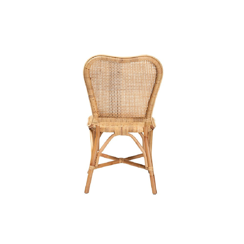 bali & pari Irene Modern Bohemian Natural Rattan Dining Chair WHI-Irene-Rattan-DC