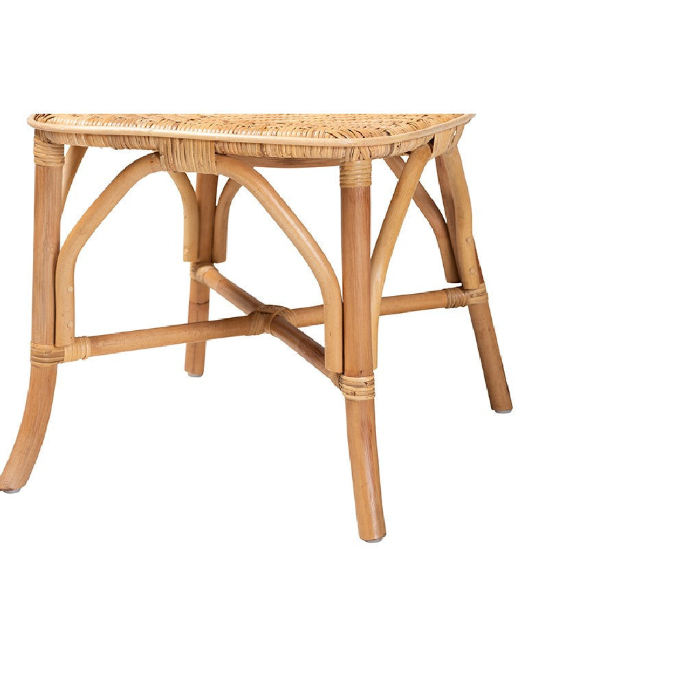 bali & pari Irene Modern Bohemian Natural Rattan Dining Chair WHI-Irene-Rattan-DC