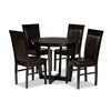 Baxton Studio Irma Modern and Contemporary Dark Brown Faux Leather Upholstered and Dark Brown Finished Wood 5-Piece Dining Set