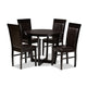 Baxton Studio Irma Modern and Contemporary Dark Brown Faux Leather Upholstered and Dark Brown Finished Wood 5-Piece Dining Set