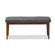 Baxton Studio Itami Mid-Century Modern Dark Grey Fabric Upholstered Medium Oak Finished Wood Dining Bench WHI-Itami-Grey-Medium-Oak-Bench