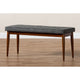 Baxton Studio Itami Mid-Century Modern Dark Grey Fabric Upholstered Medium Oak Finished Wood Dining Bench