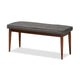 Baxton Studio Itami Mid-Century Modern Dark Grey Fabric Upholstered Medium Oak Finished Wood Dining Bench WHI-Itami-Grey-Medium-Oak-Bench