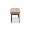 Baxton Studio Itami Mid-Century Modern Light Grey Fabric Upholstered Medium Oak Finished Wood Dining Bench