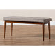 Baxton Studio Itami Mid-Century Modern Light Grey Fabric Upholstered Medium Oak Finished Wood Dining Bench