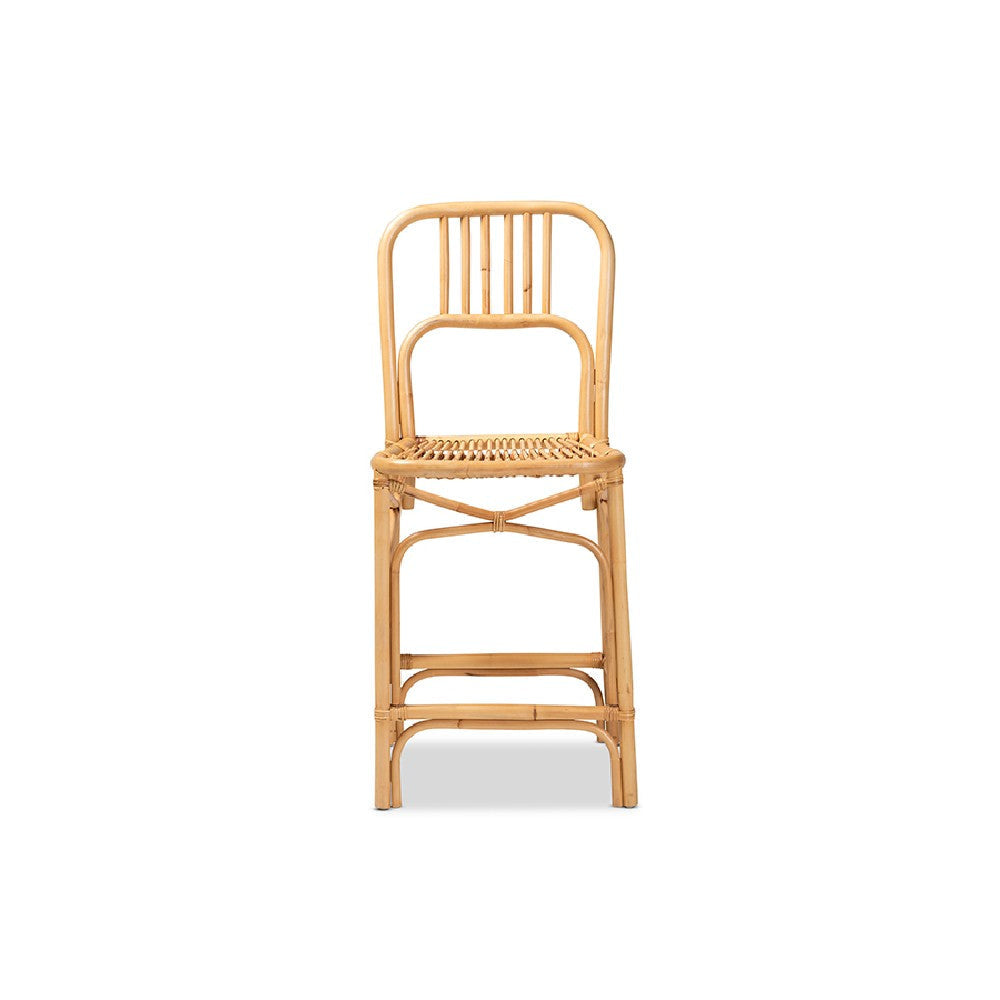 bali & pari Ivora Modern Bohemian Natural Brown Rattan Counter Stool WHI-Ivora-Rattan-CS