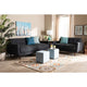 Baxton Studio Allister Mid-Century Modern Dark Grey Fabric Upholstered 2-Piece Living Room Set
