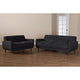 Baxton Studio Allister Mid-Century Modern Dark Grey Fabric Upholstered 2-Piece Living Room Set
