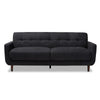 Baxton Studio Allister Mid-Century Modern Dark Grey Fabric Upholstered Sofa