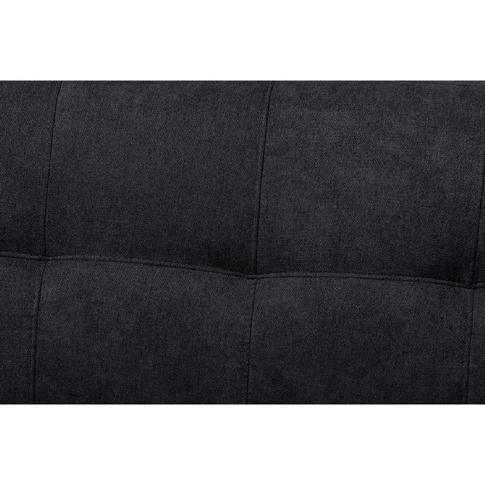 Baxton Studio Allister Mid-Century Modern Dark Grey Fabric Upholstered Sofa