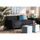 Baxton Studio Allister Mid-Century Modern Dark Grey Fabric Upholstered Sofa