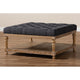 Baxton Studio Kelly Modern and Rustic Charcoal Linen Fabric Upholstered and Greywashed Wood Cocktail Ottoman