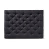 Baxton Studio Lindsey Modern and Rustic Charcoal Linen Fabric Upholstered and Greywashed Wood Cocktail Ottoman