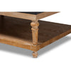 Baxton Studio Lindsey Modern and Rustic Charcoal Linen Fabric Upholstered and Greywashed Wood Cocktail Ottoman