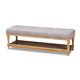 Baxton Studio Linda Modern and Rustic Grey Linen Fabric Upholstered and Greywashed Wood Storage Bench WHI-JY-0003-Grey-Greywashed-Bench
