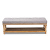 Baxton Studio Linda Modern and Rustic Grey Linen Fabric Upholstered and Greywashed Wood Storage Bench WHI-JY-0003-Grey-Greywashed-Bench