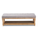 Baxton Studio Linda Modern and Rustic Grey Linen Fabric Upholstered and Greywashed Wood Storage Bench WHI-JY-0003-Grey-Greywashed-Bench