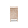 Baxton Studio Celia Transitional Rustic French Country White-Washed Wood and Mirror 2-Drawer Quatrefoil End Table