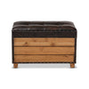Baxton Studio Marelli Rustic Dark Brown Faux Leather Upholstered 2-Piece Wood Storage Trunk Ottoman Set