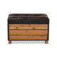 Baxton Studio Marelli Rustic Dark Brown Faux Leather Upholstered 2-Piece Wood Storage Trunk Ottoman Set