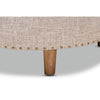 Baxton Studio Vinet Modern and Contemporary Beige Fabric Upholstered Natural Wood Cocktail Ottoman