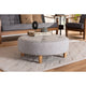 Baxton Studio Vinet Modern and Contemporary Light Gray Fabric Upholstered Natural Wood Cocktail Ottoman