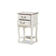 Baxton Studio Amalie Antique French Country Cottage Two-Tone White and Oak Finished 2-Drawer Wood End Table WHI-JY17B088-White-ET