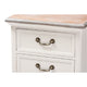 Baxton Studio Capucine Antique French Country Cottage Two Tone Natural Whitewashed Oak and White Finished Wood 3-Drawer End Table