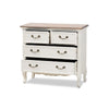 Baxton Studio Amalie Antique French Country Cottage Two-Tone White and Oak Finished 4-Drawer Accent Storage Cabinet